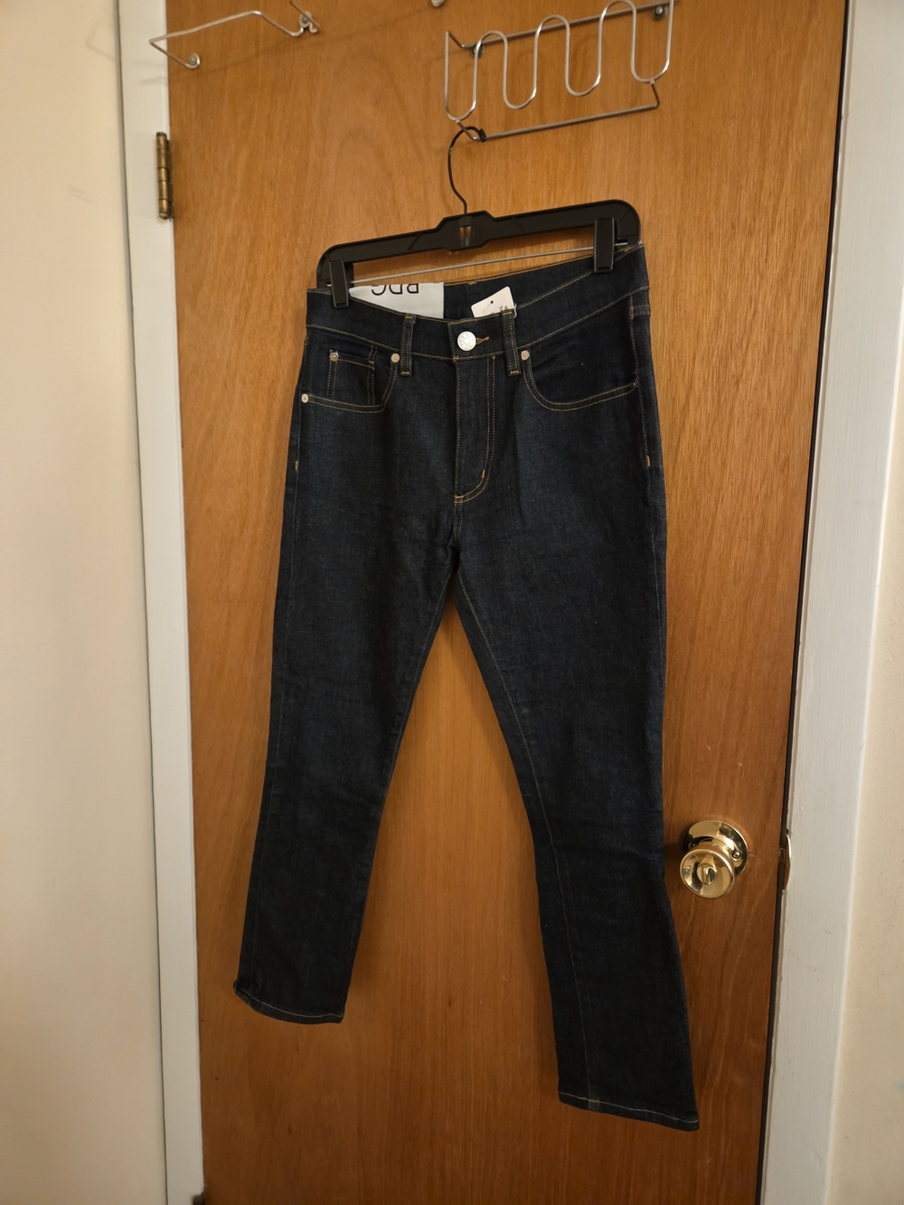 BDG Slim Straight Jeans in Dark Blue Denim